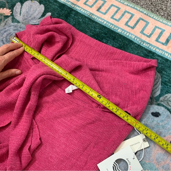 Anthropologie Daily Practice Convertible Sweater Top XL Pink Knit Wrap Halter - Picture 9 of 16
